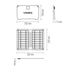 VIDEX Prenosni solarni polnilnik 10W 5V 2A z 2 karabinoma in 3v1 kablom