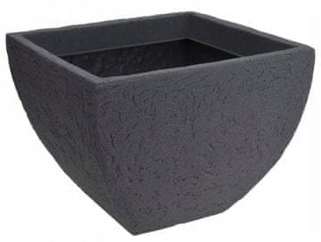 shumee Žlebljen siv plastični cvetlični lonec 42x39 cm