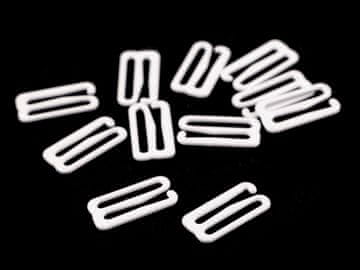 Kovinski kaveljček za oblačila širine 18 mm - bel (50 kosov)