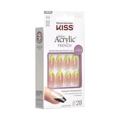 KISS Lepilni nohti Salon Acrylic French Color - Hype 28 kos