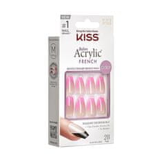 KISS Lepilni nohti Salon Acrylic French Color - Squared 28 kos