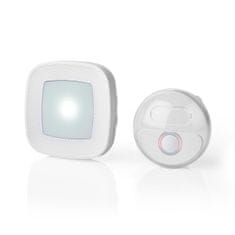 Nedis Wireless Doorbell Set | Mains Powered | 220 - 240 V AC 50 Hz | 1x CR2032 | Volume: 80 dB | Signal range: 300 m | IP44 | Adjustable volume | 36 Melodies | 1 Receiver | White 