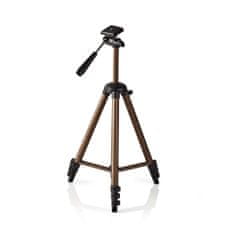 Nedis Stativ | Največja nosilnost: 2,0 kg | Najmanjša delovna višina: 40,5 cm | Največja delovna višina: 128,0 cm | 4 segmenti | Pan | Priložena potovalna torba | ABS/aluminij | Črna/bronasta 