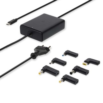 Nedis Adapter za prenosni računalnik | GaN | 65 W | 5/9/12/15/20 V DC | 2,4 / 3,0 / 3,25 A | Uporablja se za: prenosni računalnik/pametni telefon/tablični računalnik | Euro / Type-C (CEE 7/16)