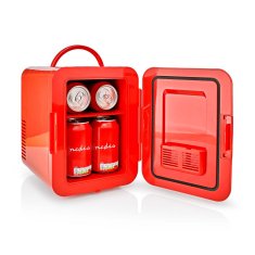 Nedis Prenosni mini hladilnik | 4 l | 12 V DC / 100 - 240 V AC | rdeča 