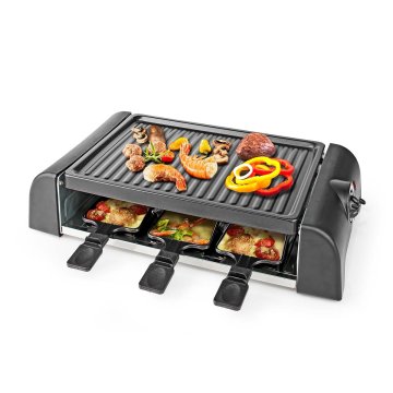 Nedis Gourmet / Raclette | Žar | 6 oseb | Lopatica | Nastavitev temperature | Premaz proti prijemanju | Pravokotnik