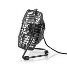 Nedis Namizni ventilator | USB napajanje | Premer: 100 mm | 3 W | 1-stopenjski | Črna 