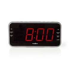 Nedis Digital Alarm Clock Radio | LED Display | 1x 3.5 mm Audio Input | Time projection | AM / FM | Snooze function | Sleep timer | Number of alarms: 2 | Black 