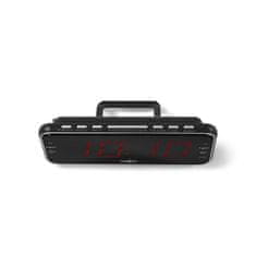 Nedis Digital Alarm Clock Radio | LED Display | 1x 3.5 mm Audio Input | Time projection | AM / FM | Snooze function | Sleep timer | Number of alarms: 2 | Black 