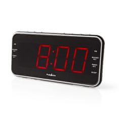 Nedis Digital Alarm Clock Radio | LED Display | 1x 3.5 mm Audio Input | Time projection | AM / FM | Snooze function | Sleep timer | Number of alarms: 2 | Black 