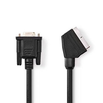 Nedis Kabel SCART | SCART moški | VGA ženski | Ponikljano | 480p | 2,00 m | Okrogla | PVC | Črna | Oznaka