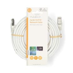 Nedis Omrežni kabel Cat 8.1 | S/FTP | RJ45 Moški | RJ45 Moški | 10,0 m | Okrogla | LSZH | Bela | Oznaka 