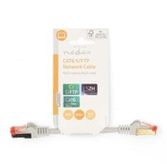 Nedis CAT6 Network Cable | RJ45 Male | RJ45 Male | S/FTP | 0.15 m | Round | LSZH | Grey | Label 