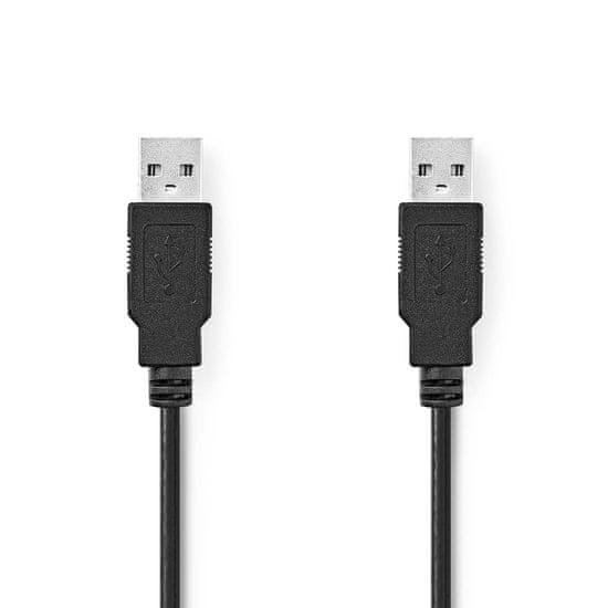 Nedis USB kabel | USB 2.0 | USB-A moški | USB-A moški | 480 Mbps | Ponikljano | 2,00 m | Okrogla | PVC | Črna | Oznaka