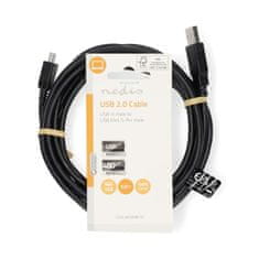 Nedis USB kabel | USB 2.0 | USB-A moški | USB Mini-B 5-polni moški | 480 Mbps | Ponikljano | 3,00 m | Okrogla | PVC | Črna | Oznaka 