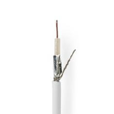 Nedis Koaksialni kabel na kolutu | RG59 | 75 ohmov | Dvojno zaščiten | ECA | 50,0 m | Koaksialni | PVC | Bela | Darilna škatla 