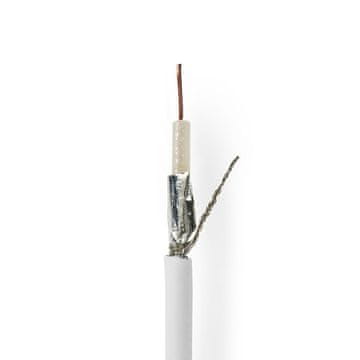 Nedis Koaksialni kabel na kolutu | RG59 | 75 ohmov | Dvojno zaščiten | ECA | 50,0 m | Koaksialni | PVC | Bela | Darilna škatla