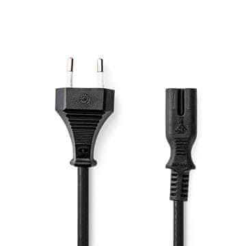 Nedis Napajalni kabel | Euro moški | IEC-320-C7 | Naravnost | Naravnost | Ponikljano | 2,00 m | Stanovanje | PVC | Črna | ovojnica