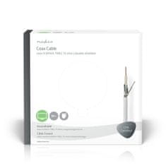 Nedis Koaksialni kabel na kolutu | RG59 | 75 ohmov | Dvojno zaščiten | ECA | 50,0 m | Koaksialni | PVC | Bela | Darilna škatla 