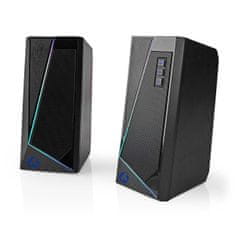 Nedis Gaming Speaker | Speaker channels: 2.0 | USB Powered | 3.5 mm Male | 18 W | LED | Volume control 