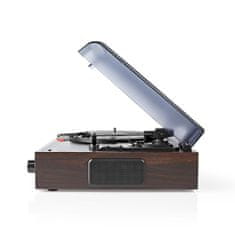 Nedis Gramofon | 33 / 45 / 78 obratov na minuto | Jermenski pogon | 1x stereo RCA | 18 W | Vgrajen (pred)ojačevalnik | MP3 pretvorba | ABS / MDF | rjav 