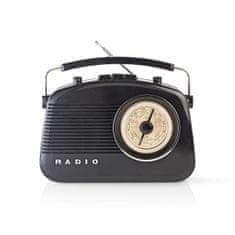 Nedis FM Radio | Table Design | AM / FM | Battery Powered / Mains Powered | Analogue | 4.5 W | Carrying handle | Black 