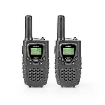Nedis Set walkie-talkie | 2 slušalki | Do 8 km | Frekvenčni kanali: 8 | PTT/VOX | do 2,5 ure | Izhod za slušalke | Črna