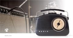 Nedis FM Radio | Table Design | AM / FM | Battery Powered / Mains Powered | Analogue | 4.5 W | Carrying handle | Black 