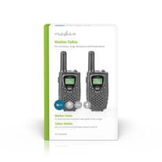 Nedis Set walkie-talkie | 2 slušalki | Do 8 km | Frekvenčni kanali: 8 | PTT/VOX | do 2,5 ure | Izhod za slušalke | Črna 