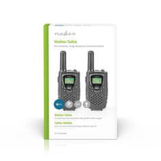 Nedis Set walkie-talkie | 2 slušalki | Do 8 km | Frekvenčni kanali: 8 | PTT/VOX | do 2,5 ure | Izhod za slušalke | Črna 