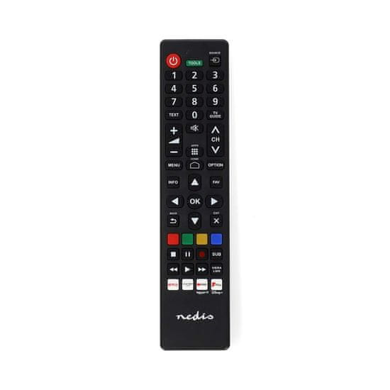 Nedis Nadomestni daljinski upravljalnik | Primerno za: Panasonic / Sharp | Predprogramirano | 1 enota | Amazon Prime / Gumb Disney + / Gumb Netflix / Gumb Rakuten TV / Gumb Youtube | Infrardeča | Črna