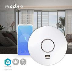 Nedis Detektor dima SmartLife | Wi-Fi | Toplotni senzor | Baterijski pogon | Življenjski cikel darovalca: 10 let | EN 14604 | maks. življenjska doba baterije: 24 mesecev | 85 dB| Bela | 1 kos 