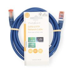 Nedis Omrežni kabel CAT6 | RJ45 moški | RJ45 moški | S/FTP | 2,00 m | Okrogla | LSZH | Modra | Oznaka 