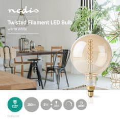 Nedis LED žarnica E27 | G200 | 5 W| 280 lm | 2000 K| Možnost zatemnitve | Topla bela | Retro slog | 1 kos 