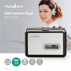 Nedis Cassette Converter | Bärbar | Anslutningsutgång: 1x 3.5 mm / 1x Mini USB | Tillbehör: USB-kabel | Batteridriven / USB ström 