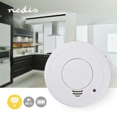 Nedis Smoke alarm | Battery powered | Battery life up to: 1 year | EN 14604 | With pause button | With test button | 85 dB | ABS | White 