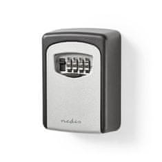 Nedis Vault | Key Safe | Combination Dial Lock | Indoors and Outdoors | 2 Keys Included | Gray / Black 