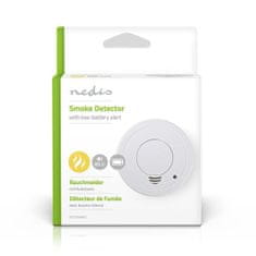 Nedis Smoke alarm | Battery powered | Battery life up to: 1 year | EN 14604 | With pause button | With test button | 85 dB | ABS | White 