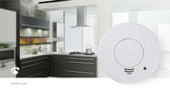 Nedis Smoke alarm | Battery powered | Battery life up to: 1 year | EN 14604 | With pause button | With test button | 85 dB | ABS | White 