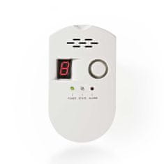 Nedis gas alarm | Power adapter | Sensor life cycle: 10 years | EN compliance: EN 50194-1:2009 / EN 60950-1:2006+A11:2009+A1:2010+A12:2011+A2:2013 | 85 dB | White 