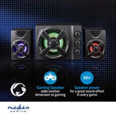 Nedis Gaming speakers | Speaker channels: 2.1 | USB power | 3.5 mm Male | 33 W | LED | Volume control 
