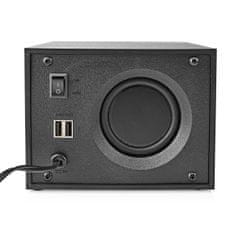 Nedis Igralni zvočniki | Kanali zvočnikov: 2.1 | USB napajanje | 3,5 mm moški | 33 W| LED | Nadzor glasnosti 