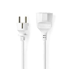 Nedis Podaljšek kabla M - F | Tip F (CEE 7/7) | Ozemljeni priključek | 5,00 m | 3680 W | 250 V AC 50/60 Hz | Vrsta ozemljitve: Stranski priključek | Kot vtičnice: 90° | H05VV-F 3G1.5 | Izhodni konektor 