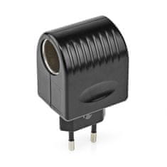 Nedis Eluttag Adapter | Evro/tip C (CEE 7/16) | 100 - 240 V AC 50/60 Hz | 12 V DC | 6 W | Strömadapter | 0,3 A | Svart | Plast 