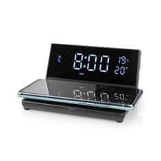 Nedis Wireless charger for Alarm Clock | Qi certified | 5 / 7.5 / 10 / 15 W | USB A-Hane | 2 Alarm times | Snooze function 