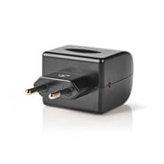 Nedis Eluttag Adapter | Evro/tip C (CEE 7/16) | 100 - 240 V AC 50/60 Hz | 12 V DC | 6 W | Strömadapter | 0,3 A | Svart | Plast 