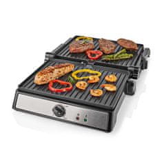 Nedis Contact Grill | 2000 W | 29 x 23 cm | Adjustable temperature control | Plastic / Stainless steel 