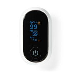 Nedis SmartLife Oxygen Meter | Bluetooth | OLED Display | Audible Alarm / Perfusion Index / Pulse Rate / High Precision Sensor / Motion Interference / Oxygen Saturation (SpO2) | White 