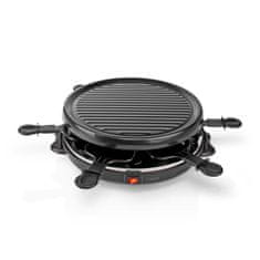 Nedis Gourmet / Raclette | Grill | 6 Persons | Spatula | Non-stick coating | Round 
