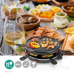 Nedis Gourmet / Raclette | Grill | 6 Persons | Spatula | Non-stick coating | Round 